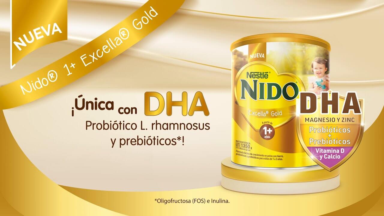 Nueva Nido® Excella Gold ÚNICA con DHA, probióticos y prebióticos